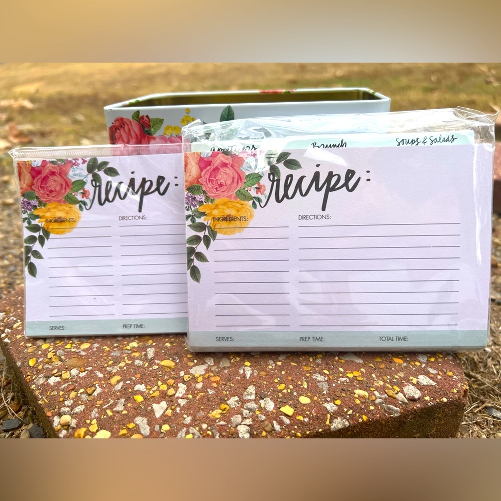 Tin recipe box by The Paper Studio